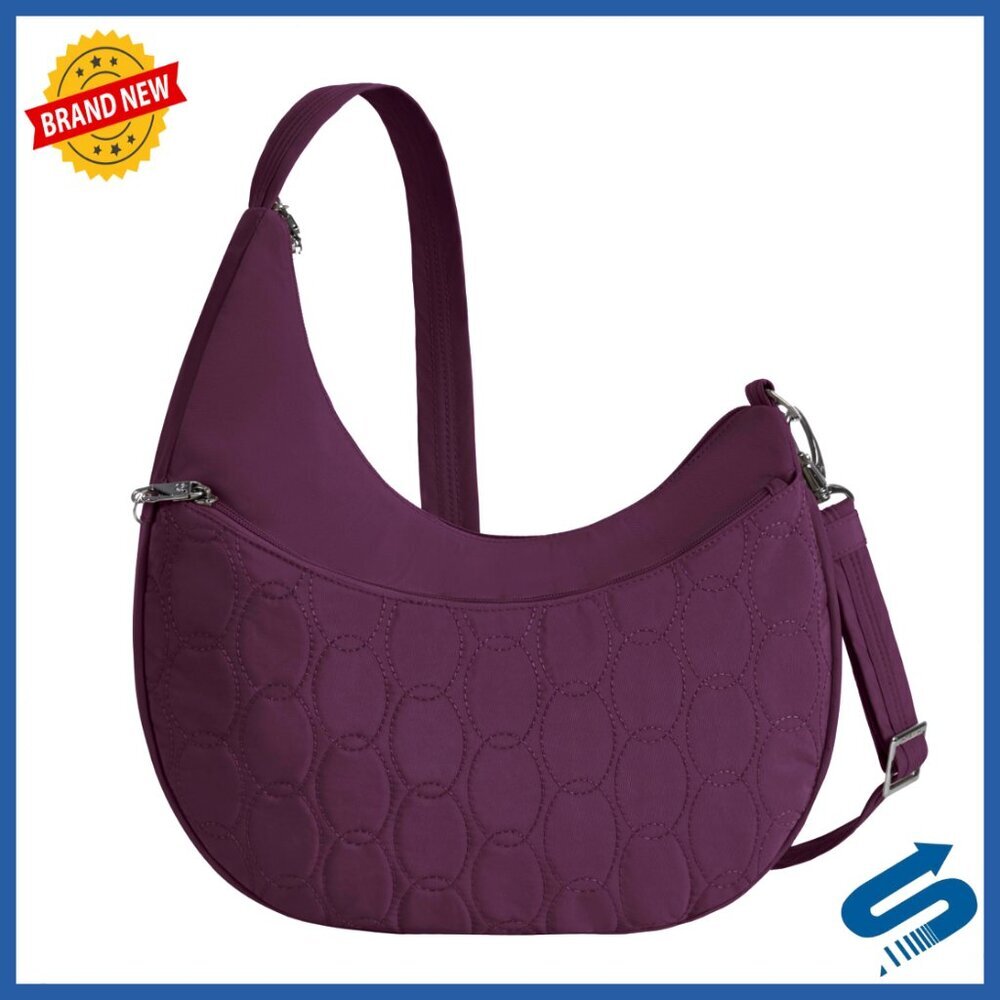 Anti-Theft Crossbody Hobo Bag Water-Resistant Nylon Travel Secure